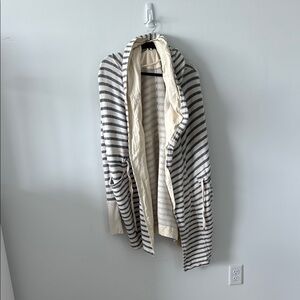 Free People Striped Blue and Off White Sweater